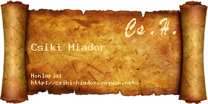 Csiki Hiador névjegykártya